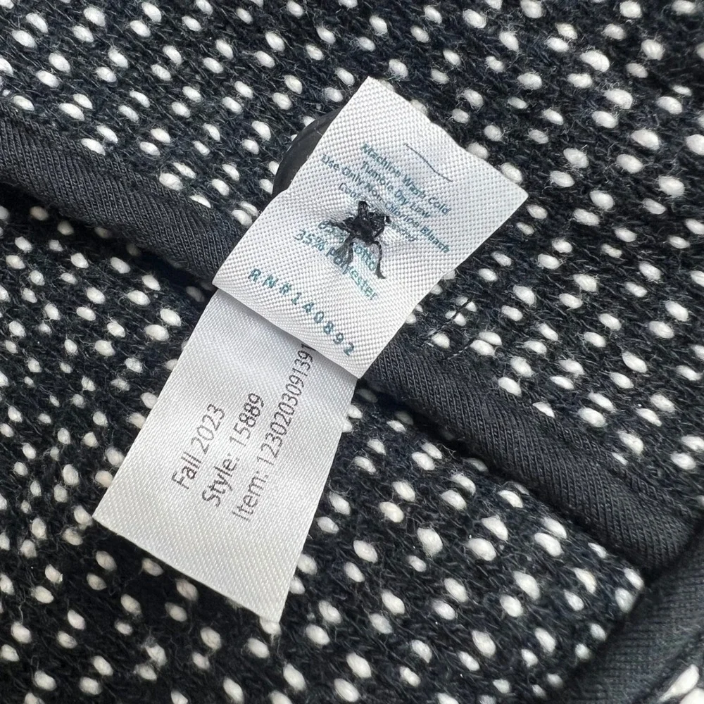 Marine Layer Blazer Jacket Black White Textured Knit Button Front Coatigan Large